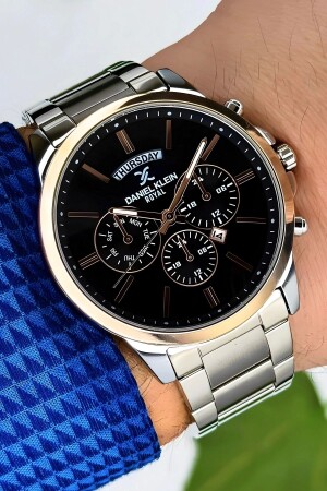Herren-Armbanduhr mit Kalender, Stahlarmband, Stahlgehäuse, Armband, Geschenk, 3 ATM Wasserdichtigkeit, zmdk1143 - 1
