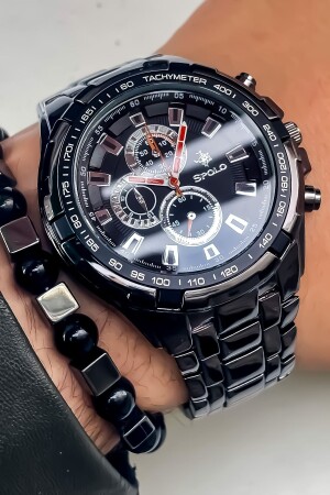 Herren-Armbanduhr mit schwarzem Metallarmband, Geschenk FAVORİPOLO010 - 1
