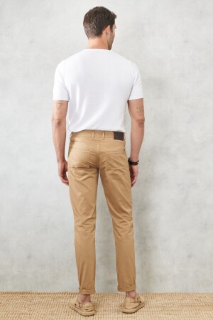 Herren Camel Slim Fit Slim Fit 5-Pocket-Flexible Chinohose 4A0122200005 - 5