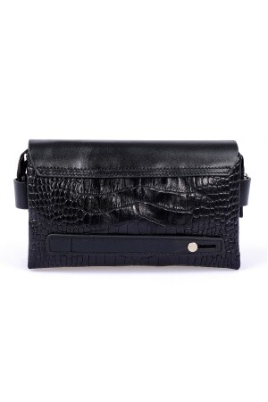 Herren-Clutch und Clutch aus echtem Kalbsleder, Nappaleder und Krokodilschwarz, 9288-fcs 9288-FC - 6