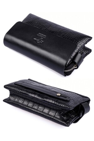 Herren-Clutch und Clutch aus echtem Kalbsleder, Nappaleder und Krokodilschwarz, 9288-fcs 9288-FC - 8