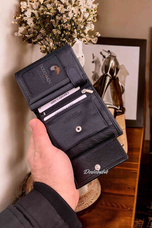 Herren-Geldbörse aus echtem Leder 11. 5cmX9cmDD02 - 5