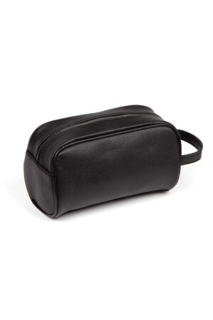 Herren-Handtasche aus schwarzem veganem Leder für die persönliche Rasur, Kosmetik, Reisepflege, Handtasche zeynpolo0035 - 7