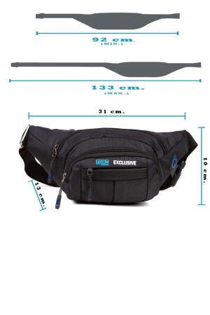 Herren-Hüfttasche, diagonale Brusttasche aus wasserdichtem Stoff, mit Kopfhörerausgang - 5