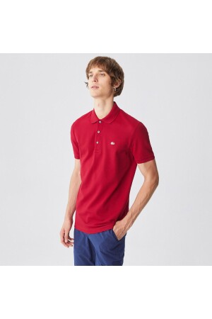 Herren-Poloshirt in Slim Fit in Weinrot - 1