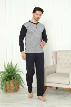 Herren-Pyjama-Set aus 100 % Baumwolle, Jacquard-Single-Jersey - 4