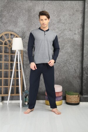 Herren-Pyjama-Set aus 100 % Jacquard-Single-Jersey 1004 TYC00316781434 - 3