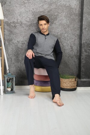 Herren-Pyjama-Set aus 100 % Jacquard-Single-Jersey 1004 TYC00316781434 - 5