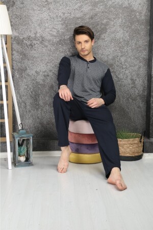 Herren-Pyjama-Set aus Single-Jersey-Jacquard aus 100 % Baumwolle 1001 TYC00418888629 - 1