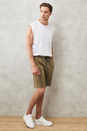 Herren-Shorts aus Khaki mit Standard-Passform, täglich, bequem, sportlich, gestrickt, 4A9521200002 - 4