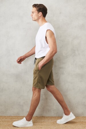 Herren-Shorts aus Khaki mit Standard-Passform, täglich, bequem, sportlich, gestrickt, 4A9521200002 - 5