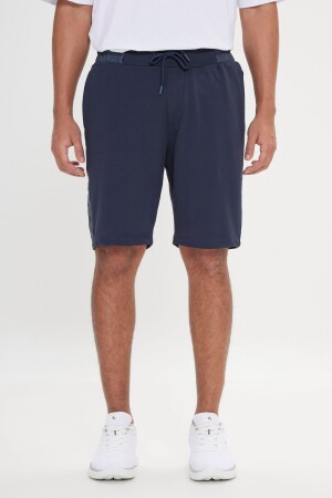 Herren-Shorts in Marineblau mit Standard-Passform und normalem Schnitt, lässige Strickshorts 4A9522200005 - 1