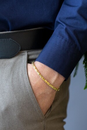 Herrenarmband aus 14 Karat Gold mit Königskette - 3