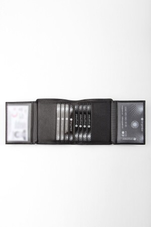 Herrenbrieftasche aus echtem Leder 13660-schwarz-grün 13660R0219 - 3