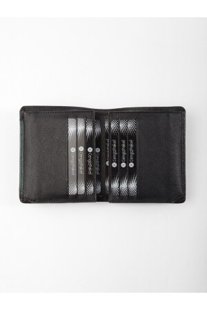 Herrenbrieftasche aus echtem Leder 13660-schwarz-grün 13660R0219 - 5
