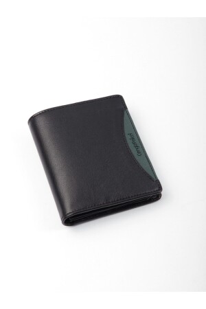 Herrenbrieftasche aus echtem Leder 13660-schwarz-grün 13660R0219 - 6
