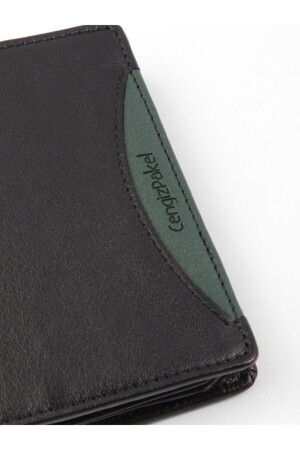 Herrenbrieftasche aus echtem Leder 13660-schwarz-grün 13660R0219 - 7