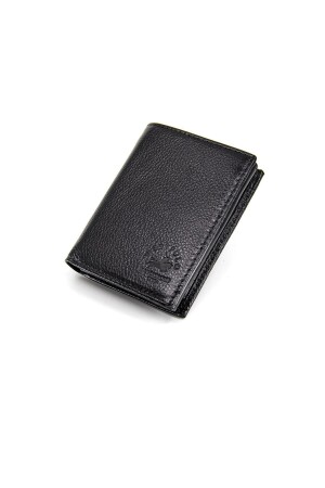 Herrenbrieftasche aus schwarzem Khaki-Leder mit Münzfach MDS077 - 2