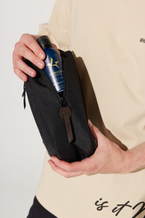 Herrenhandtasche mit Reißverschluss in Schwarz-Braun 4A3623200013 - 8