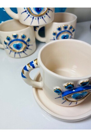 Herz-Auge-handgemachtes Geschenk-Keramik-Kaffeetasse 113311221122114433221144455 - 3