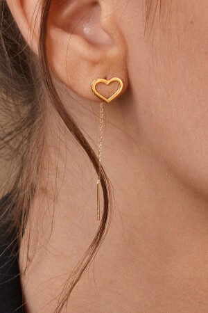 Herz-Ohrringe für Damen aus 14 Karat Gold 7149-GT - 1