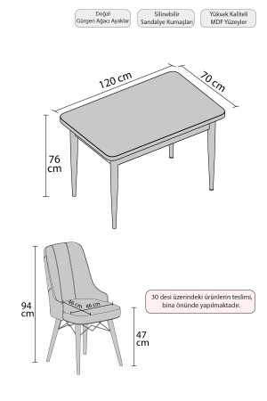 Hestia Serisi Mdf Mutfak-Salon Masa Sandalye Takımı Beyaz Mermer Görünümlü ( 2 sandalyeli ) - 3
