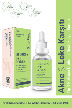 HI GIRLS BYE PORES – Arbutin-Niacinamid-Serum gegen Akne und Hautunreinheiten (30 ml) - 1