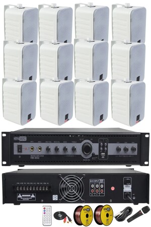 High Voice-Paket – 5 Wandlautsprecher und Zonenverstärker-Soundansagesystem-Set 20068 - 1