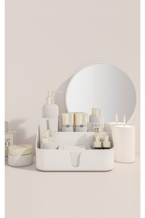 مُنظم مكياج و التجميل منظمة صندوق أبيض أوليفيا أبيض - Higienox