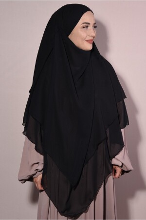 Hijab-Chiffon-Soufflé, fertiges, verschleiertes Schwarz - 2