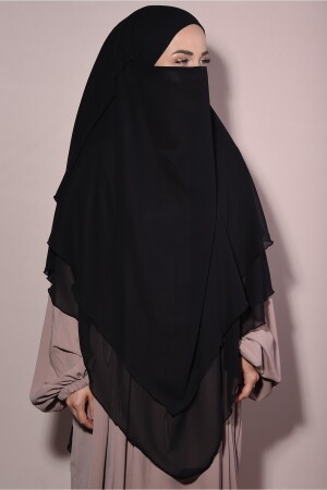 Hijab-Chiffon-Soufflé, fertiges, verschleiertes Schwarz - 4