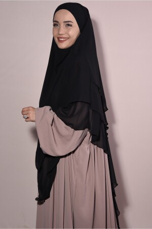 Hijab-Chiffon-Soufflé, fertiges, verschleiertes Schwarz - 5