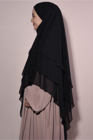 Hijab-Chiffon-Soufflé, fertiges, verschleiertes Schwarz - 6