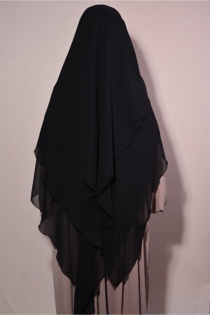 Hijab-Chiffon-Soufflé, fertiges, verschleiertes Schwarz - 7