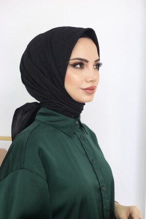 Hijab Damen-Bambusschal Schwarz - 3