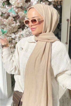 Hijab Damen Baumwollschal Schal Beige - 2