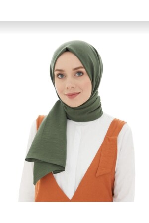 Hijab-Damen-Crash-Jazz-Schal aus Baumwolle in Khaki - 1