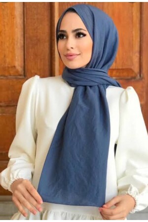 Hijab Damen-Jazz-Schal aus Baumwolle, Indigo - 1