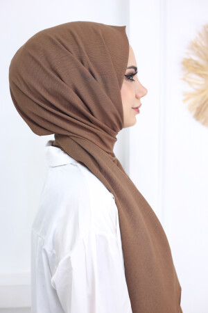 Hijab Damen-Jazz-Schal aus Baumwolle, Modell – Bitter Brown - 4