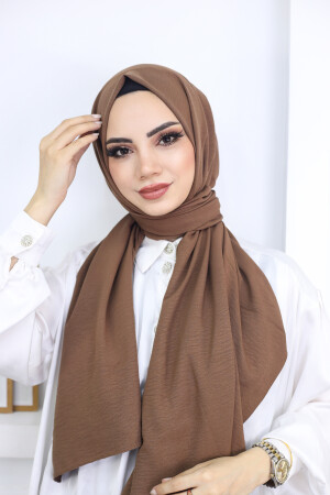 Hijab Damen-Jazz-Schal aus Baumwolle, Modell – Bitter Brown - 5