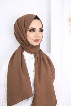 Hijab Damen-Jazz-Schal aus Baumwolle, Modell – Bitter Brown - 6