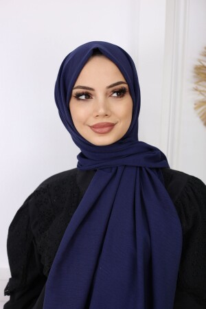 Hijab Damen-Jazz-Schal aus Baumwolle, Modell: Marineblau - 2