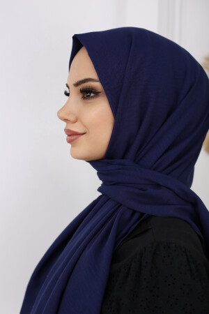 Hijab Damen-Jazz-Schal aus Baumwolle, Modell: Marineblau - 4