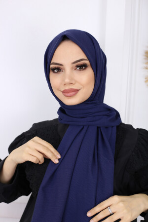 Hijab Damen-Jazz-Schal aus Baumwolle, Modell: Marineblau - 5