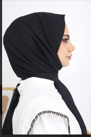 Hijab Damen-Jazz-Schal aus Baumwolle, Modell _ Schwarz - 6