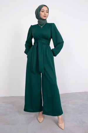 Hijab-Jumpsuit mit breiter Schärpe - 1