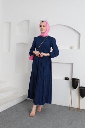 Hijab-Kleid mit Kragen - 4