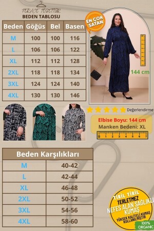 Hijab-Kleid, Sommer-Damen-Hijab-Kleidung, großes Plissee-Kleid, Smaragdgrün, 8686sevimG2 - 2