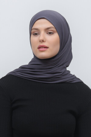 Hijab-Schal aus gekämmter Baumwolle, einfarbig, geräuchert 1203 - 3