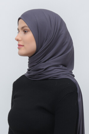 Hijab-Schal aus gekämmter Baumwolle, einfarbig, geräuchert 1203 - 4